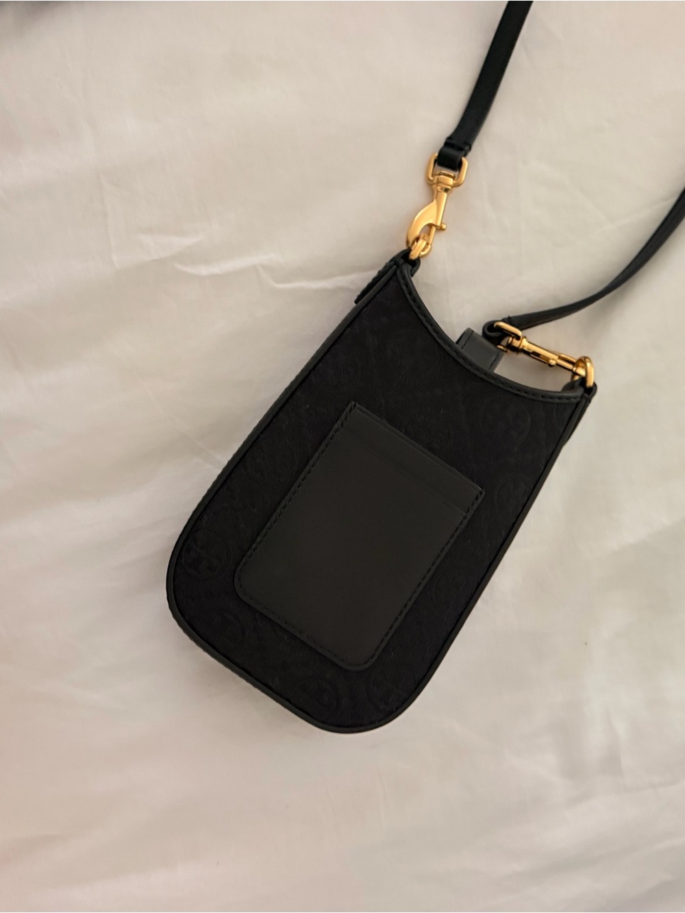 Tory Burch Black Crossbody with Gold Logo Snap Closure - Picture 2 of 12